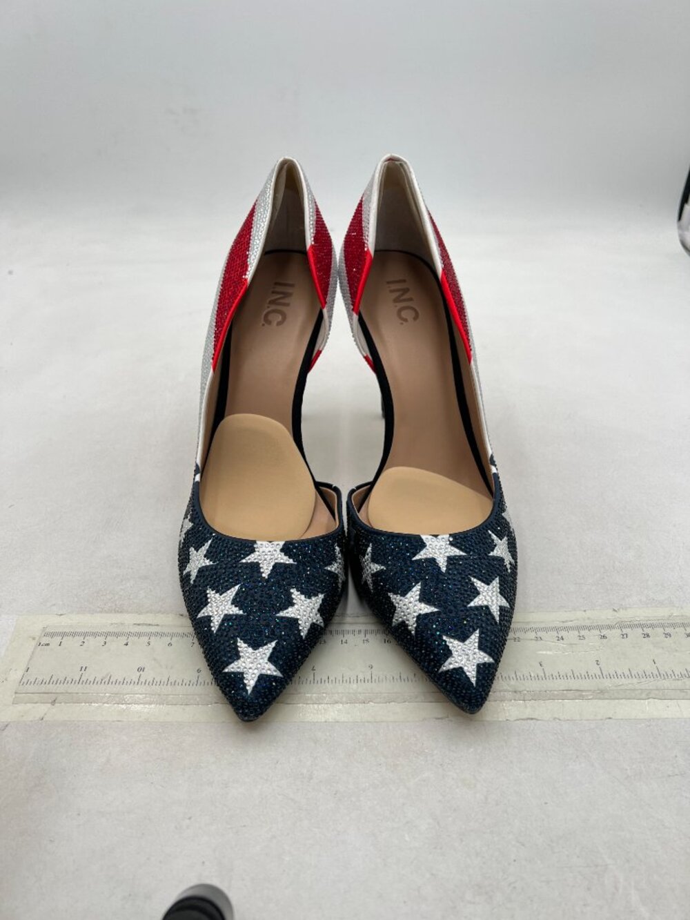 Flag Women Formal Dress Shoes Pointed Toe D'Orsay High Heels Sexy Versatile Pump - Picture 3 of 9